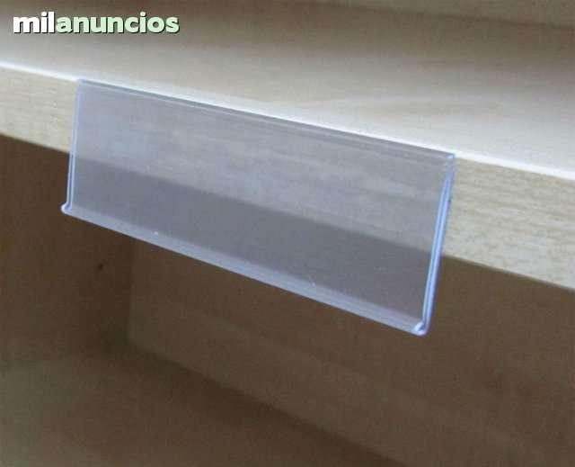 portaprecio con adhesivo para gondola, estantes, melamine