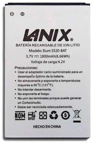 Bateria Para Celular Lanix Modelo S520 Ilium 1800 Mah