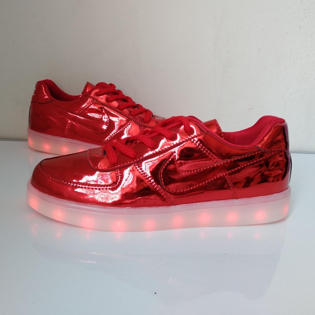 Zapatillas Led Nike Rojo Charolado
