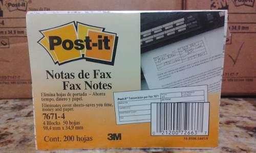 Post It Notas De Fax - 3m