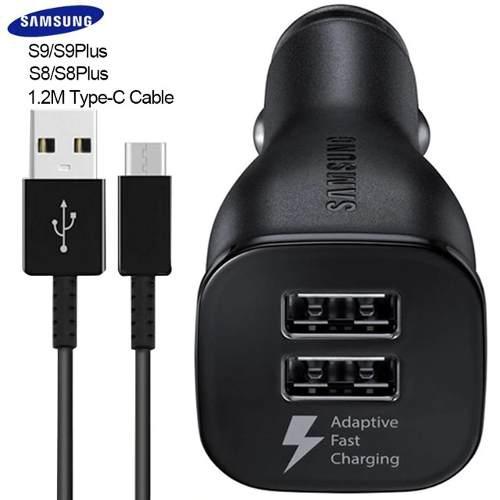 Cargador Carga Rapida Samsung Auto Doble + Cable Tipo C