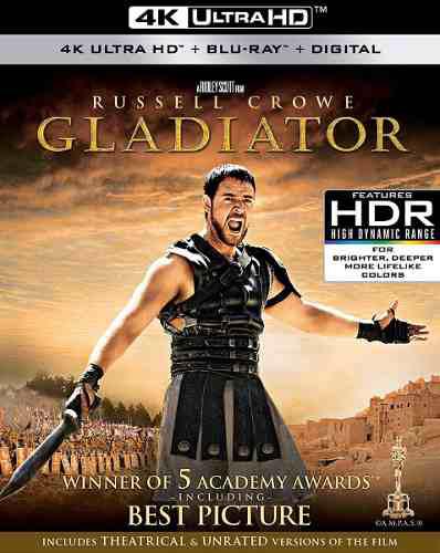 Blu Ray Gladiador 2d - 4k - Stock - Nuevo - Sellado