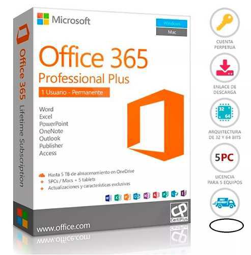 Office 365 Licencia Para 5 Pc's Mac's O Tablets