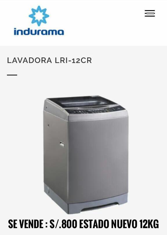 LAVADORA INDURAMA LRI12CR 12 kg