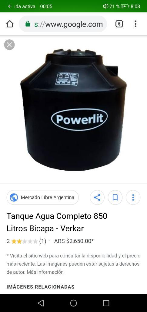 Tanque Cisterna de Agua Casi Nuevo 600lt