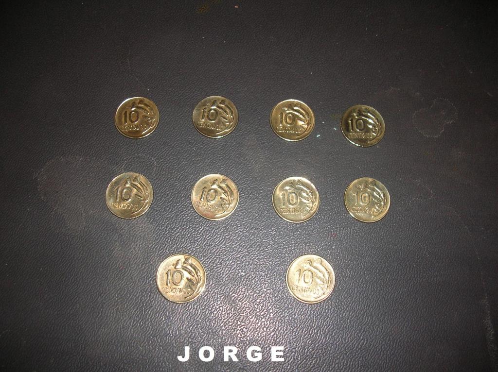 VENDO 10 MONEDAS ANTIGUAS DE 0.10