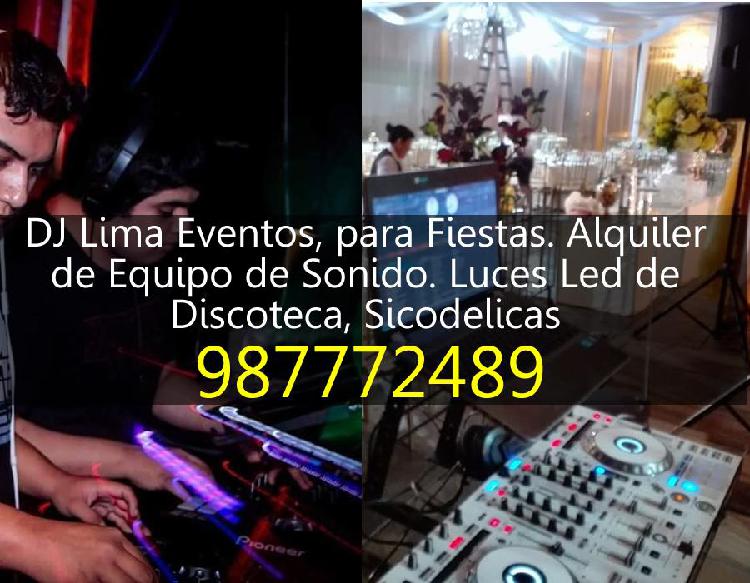 DJ Lima Eventos, para Fiestas. Alquiler de Equipo de Sonido.