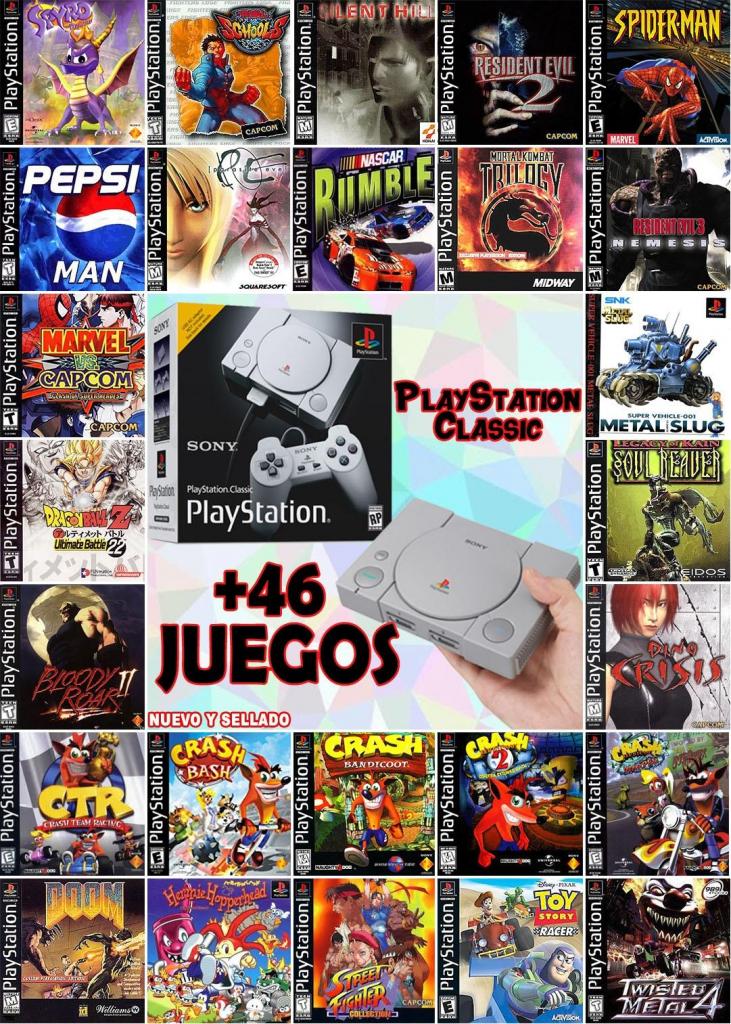 PlayStation Classic Edition Ps1 Mini con 46 juegos NUEVO