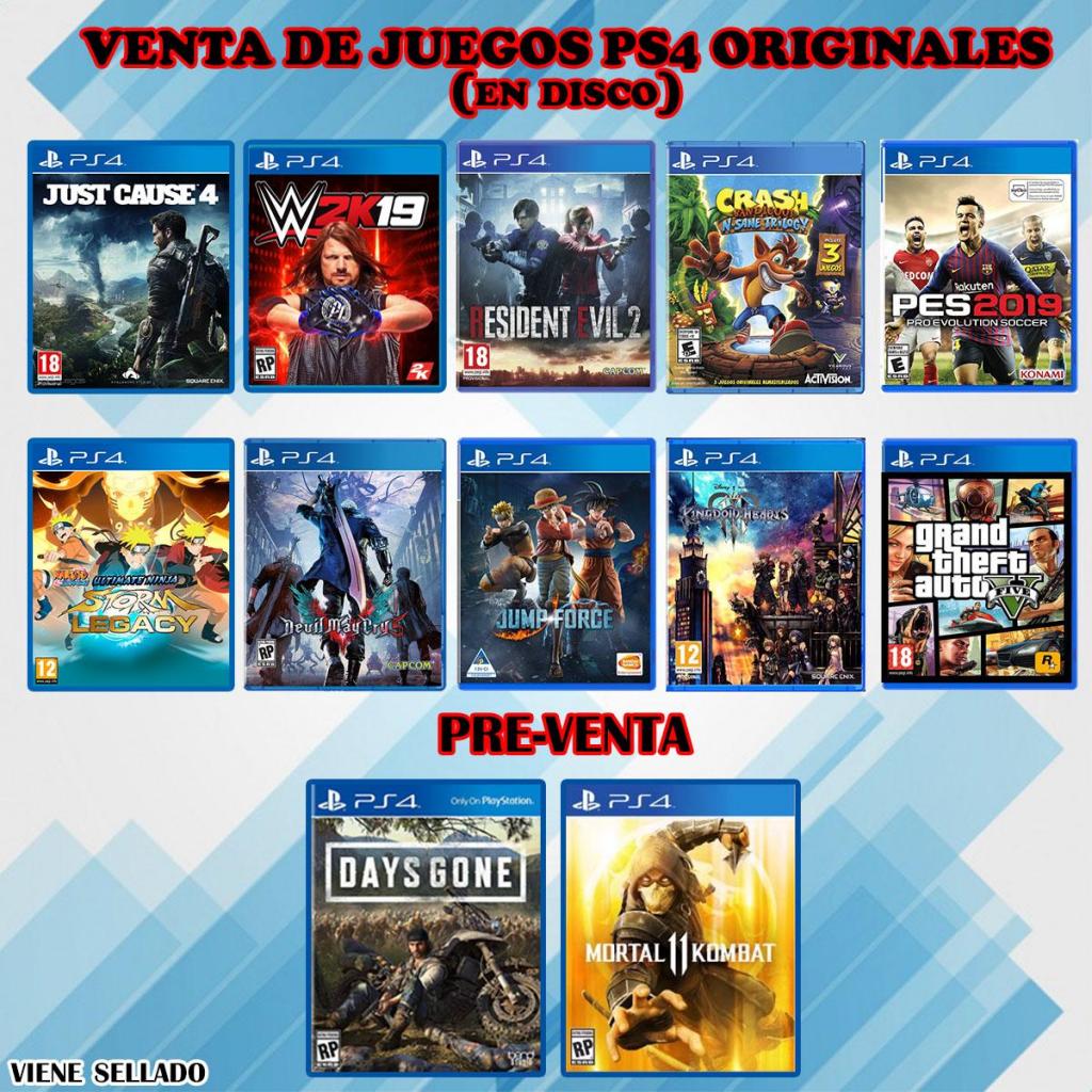 VENDO JUEGOS PS4 NUEVOS ORIGINALES y SELLADOS