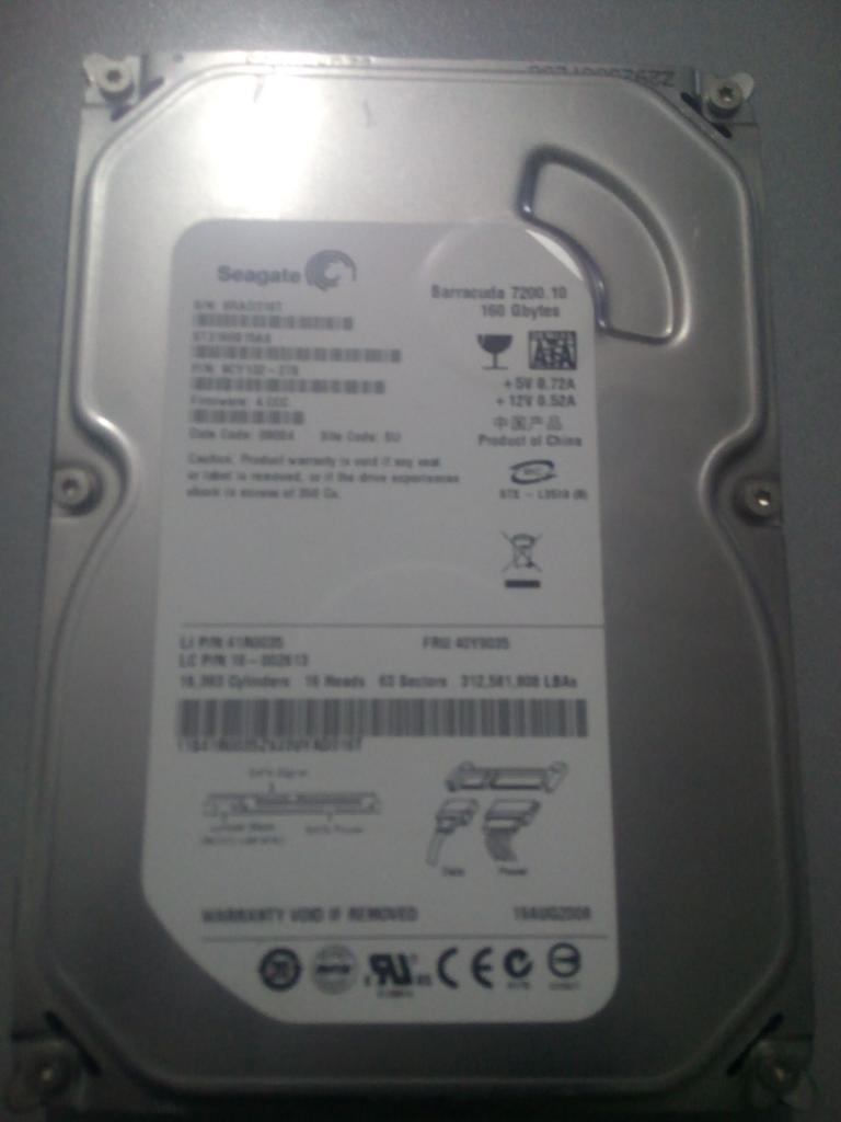 Disco duro Seagate de 160 Gb SATA