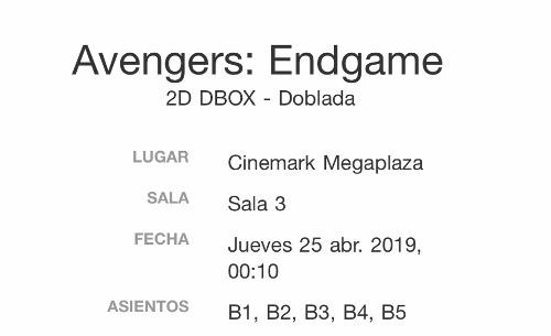 Pre Estreno Avengers End Game