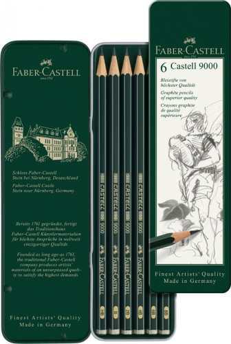Lápices De Grafito Castell 9000 Faber Castell X 06 Unidades