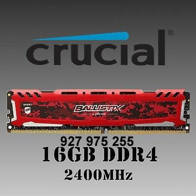 Memoria Ram Crucial Ballistix Sports Red De mhz. 16gb 2x