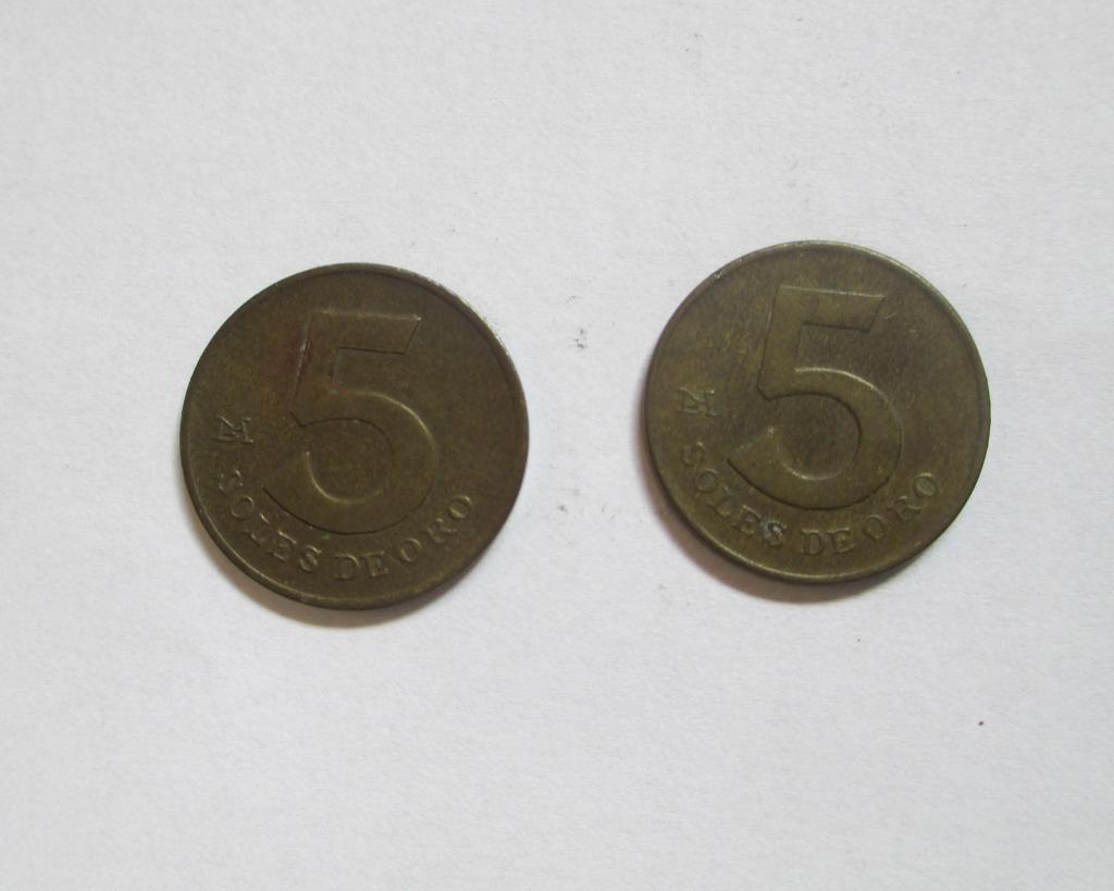 Monedas de cinco soles de 