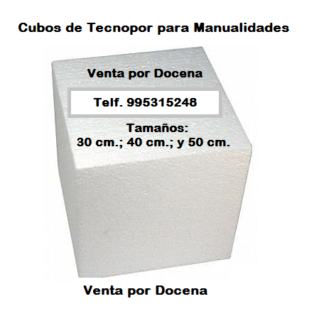 TECNOPOR EN CUBOS PARA MANUALIDADES