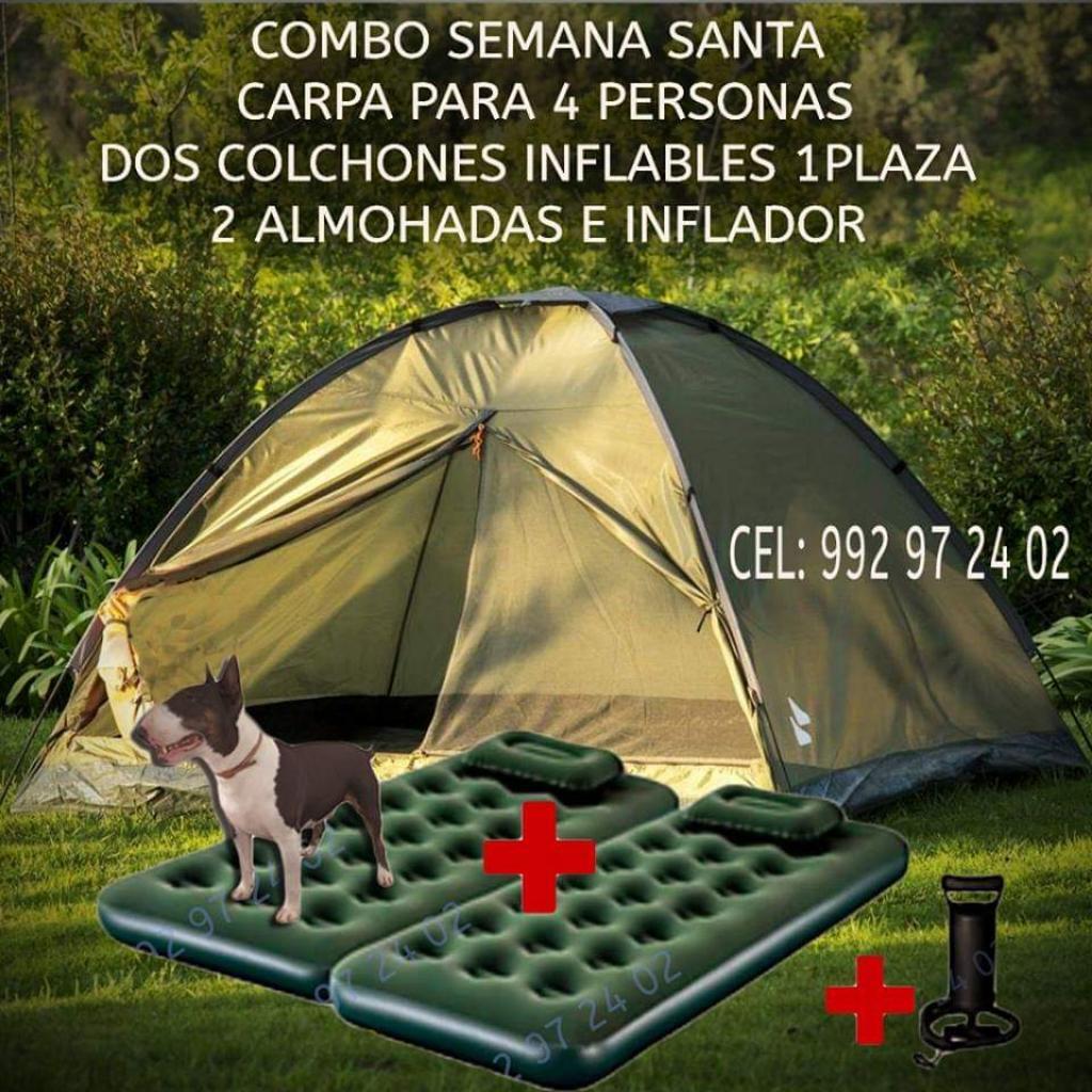 Combo Colchones Inflab Carpa Almohds Inf