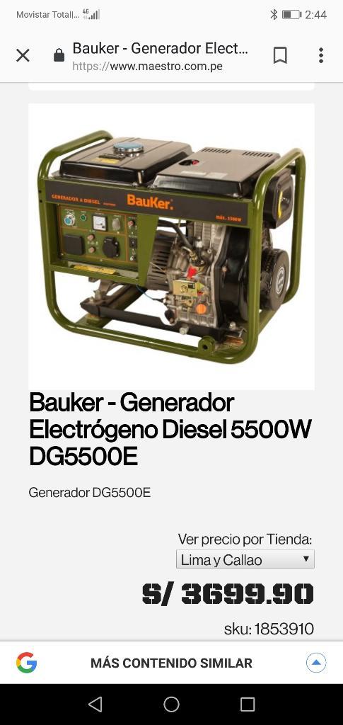 Generador Bauker Dge Casi Nuevo