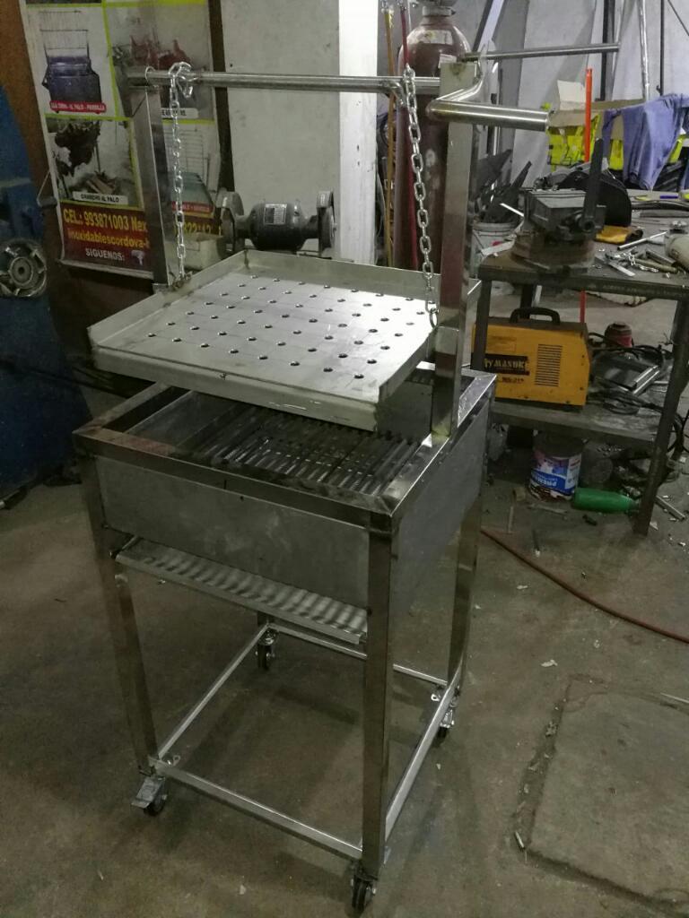 Parrilla con Plancha Perforada en Acero