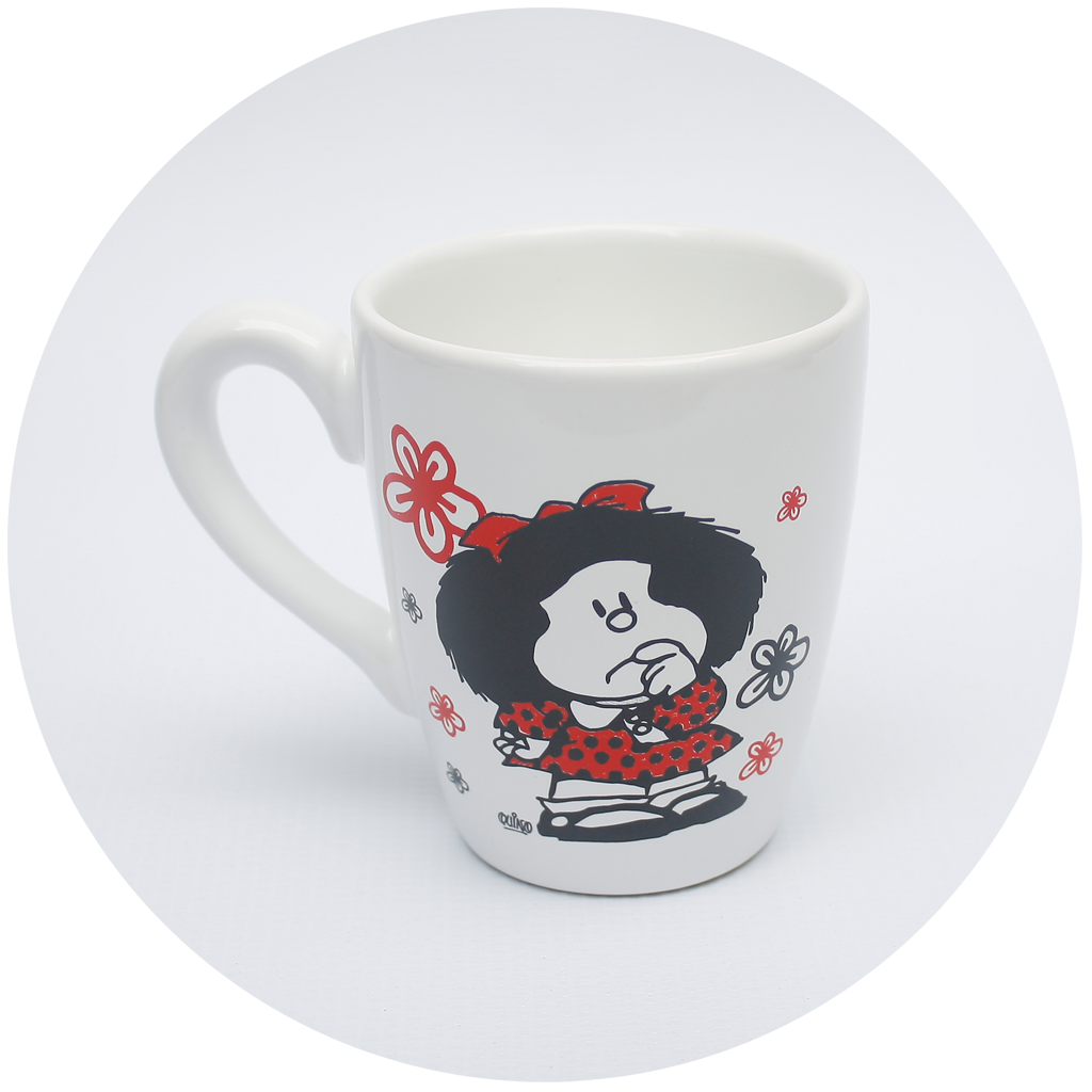Taza Bombé Pensativa. Mafalda. Producto Oficial