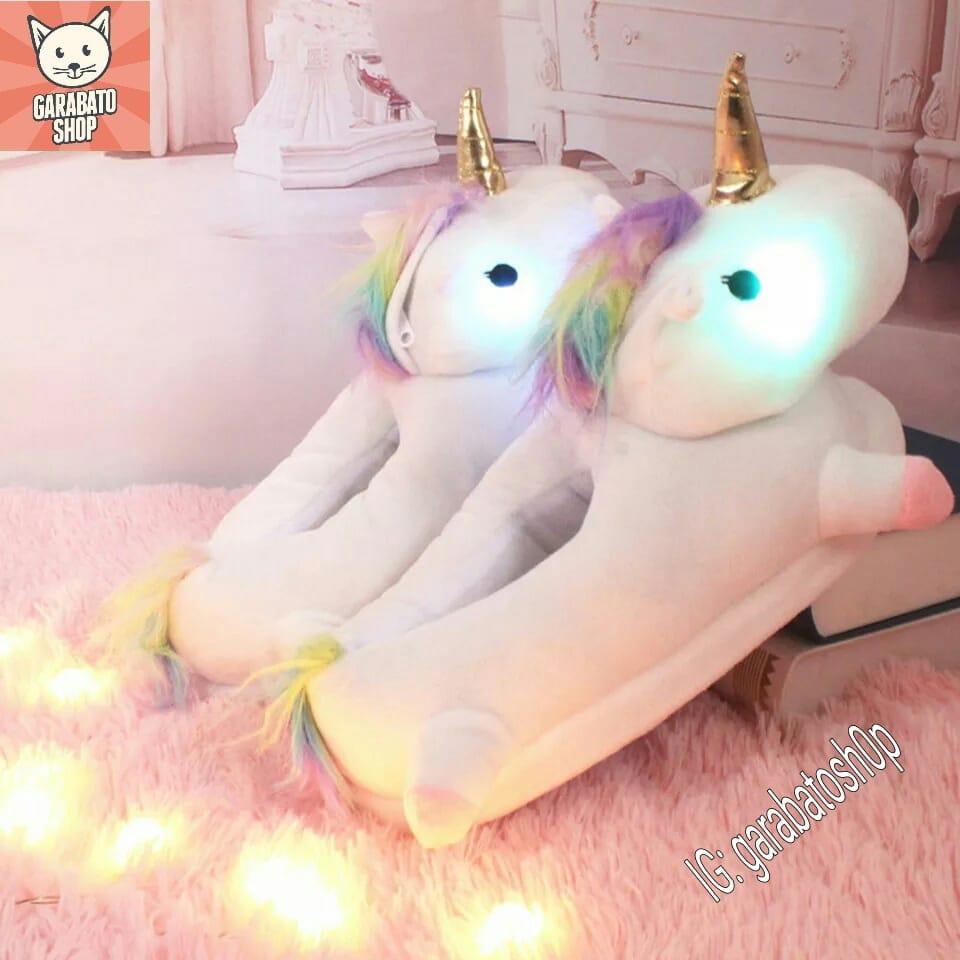 Pantuflas Unicornio Con Luces Led Importadas