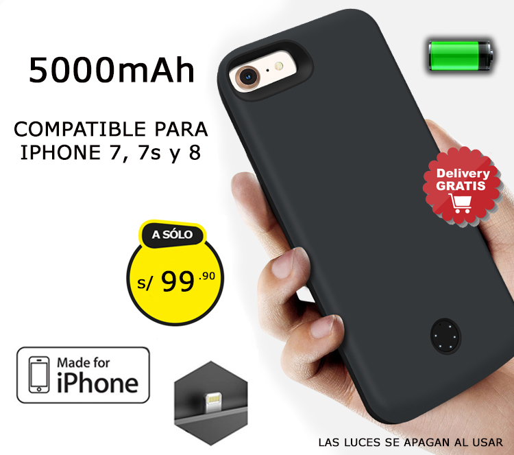 Power Case Cargador iPhone 6, 7 y 8 de mAh Bateria