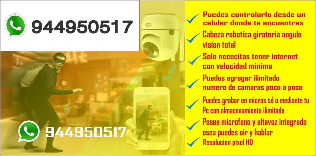 CAMARA DE SEGURIDAD POR CELULAR 199 SOLES INSTALACION GRATIS