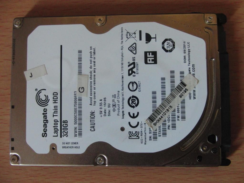 Disco Duro Seagate 320 Gb SATA laptop ULTRADELGADO