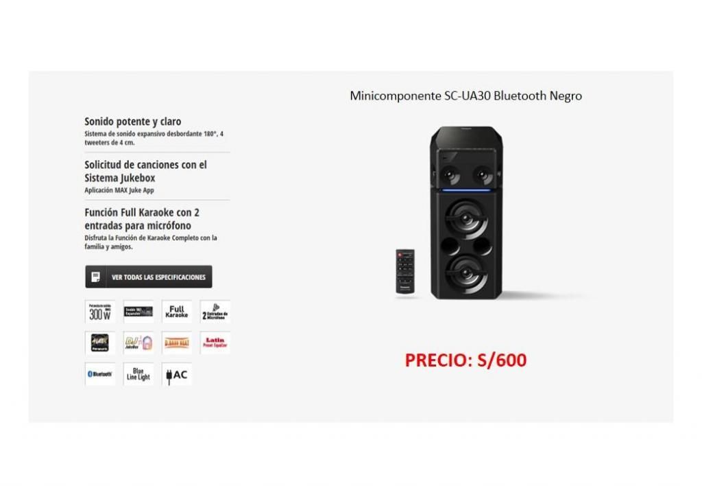 Minicomponente SCUA30 Bluetooth Negro