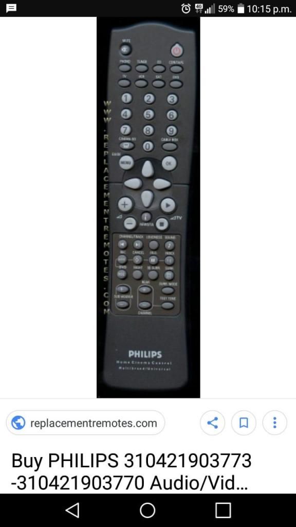 Busco control remoto de Philips FR 965