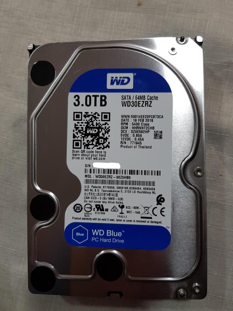 HDD WD Blue 3T 100 funcional
