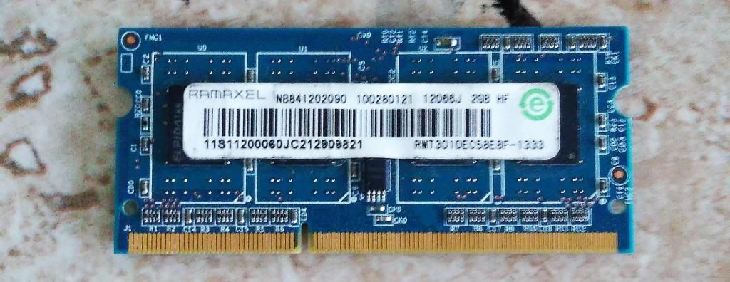 Memoria ram DDR3 2GB para laptop