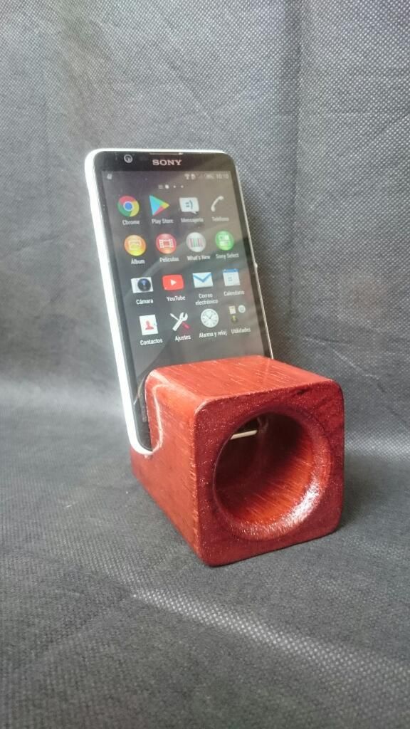 Amplificador Porta Celular de Madera