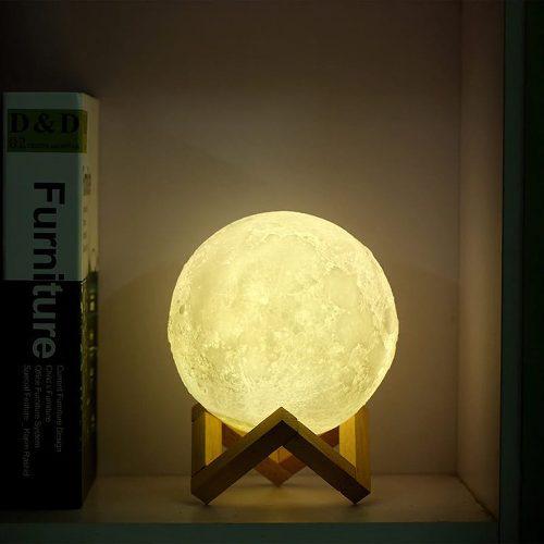Lampara Decorativa En Forma De Luna 3d Noche