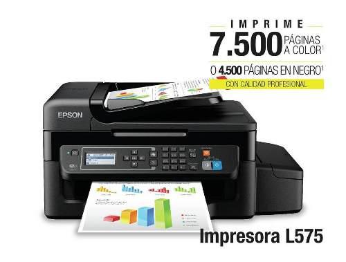 Mutifuncional Epson L575 Wifi Copia Imprime Fax Tec Lima