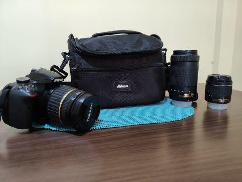 Nikon D3400+lentes Kit+tamron 18-55, F:2.8+bolso