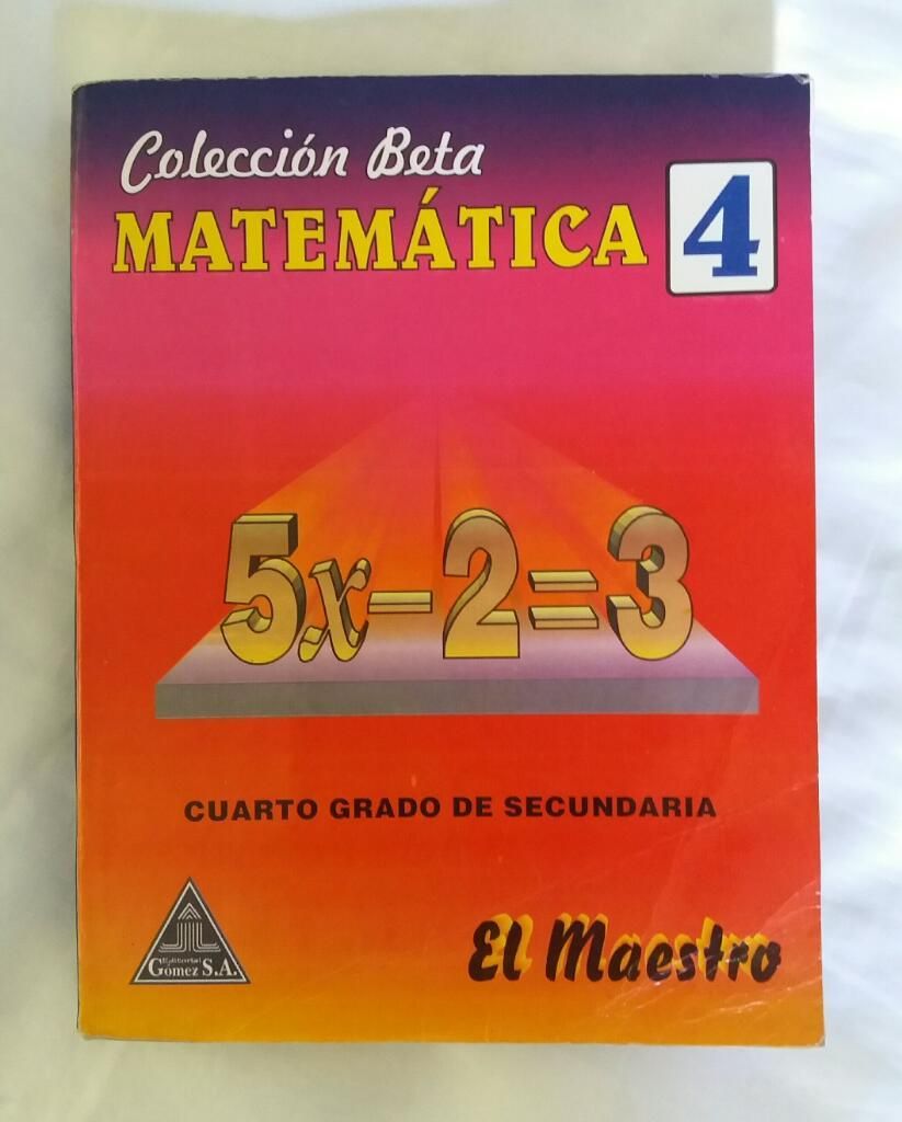 Matematica 4 Coleccion Beta 4to Secundar