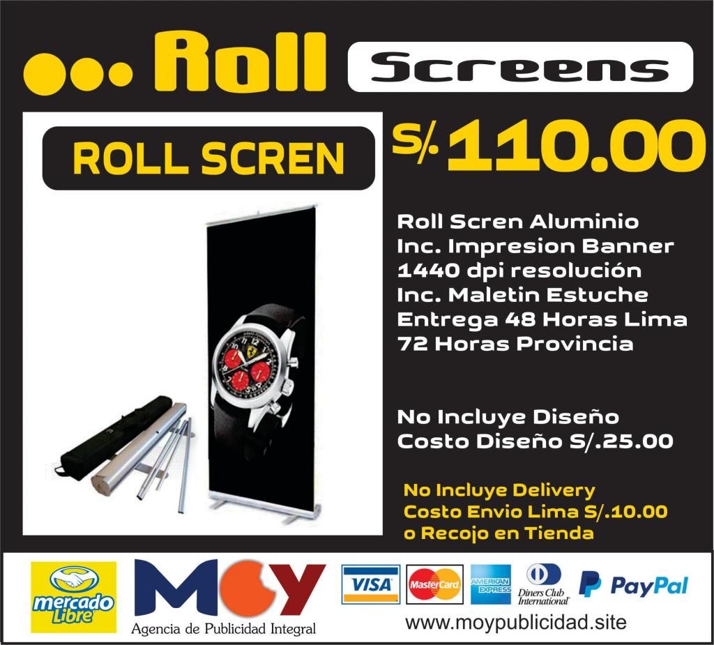 Roll Screen Parante De Aluminio Con Banner