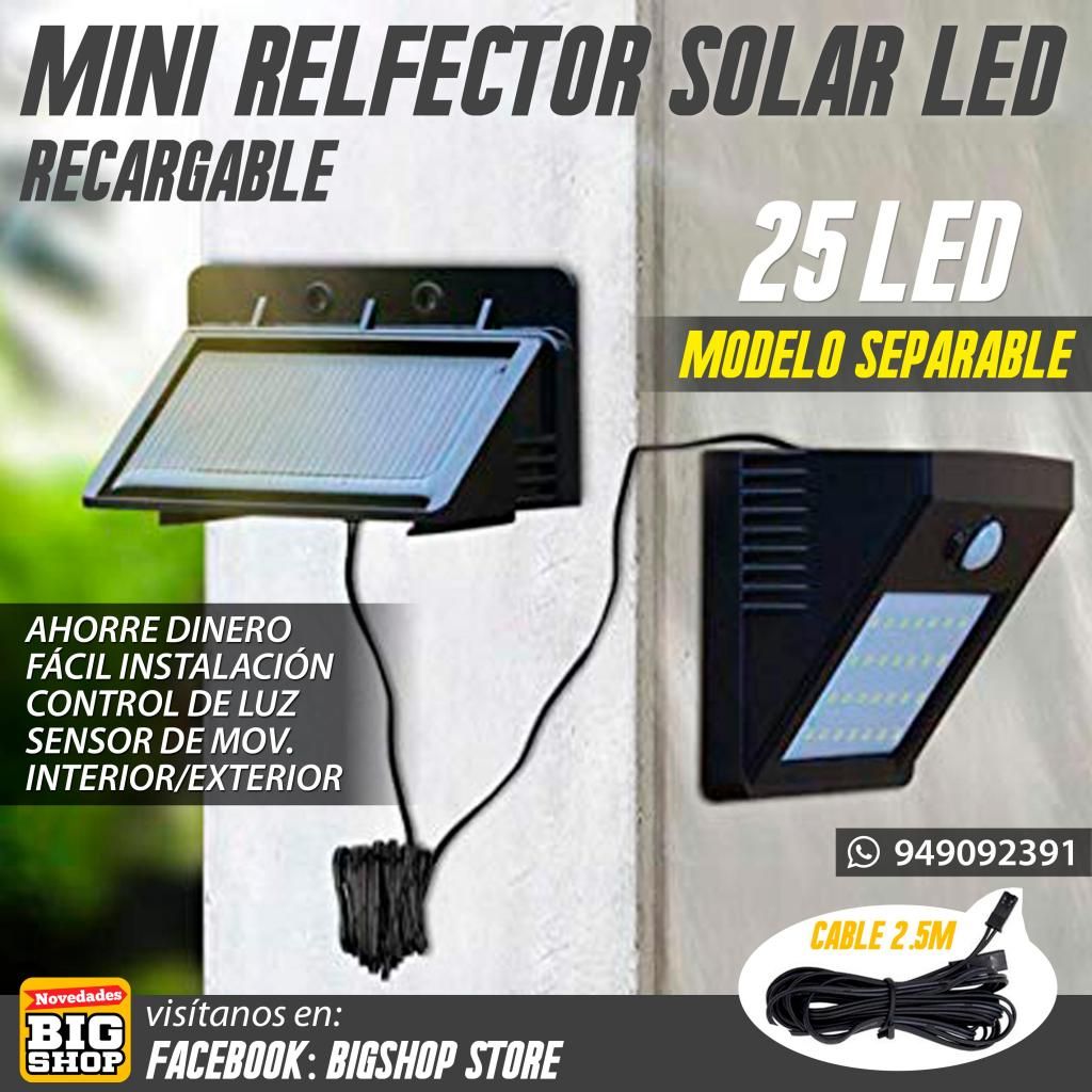 mini reflector LED solar con sensor de movimiento