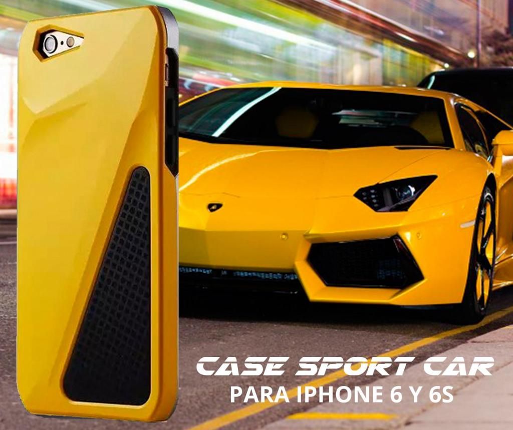 Case Hibrido Antishock Sport Car amarillo Para Iphone 6 y 6S