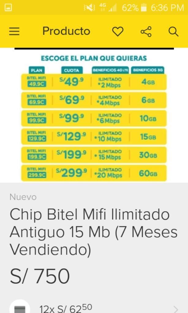 Chip Mifi 15mb