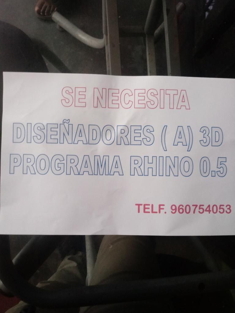 Se Necesita Diseñadores (a)3d Rhino 0.5