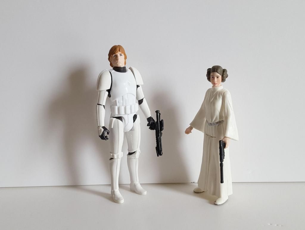 Star Wars Luke Skywalker stormtrooper y Princesa Leia