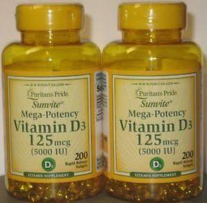 Vitamina D3 5000iu 200 Softgels