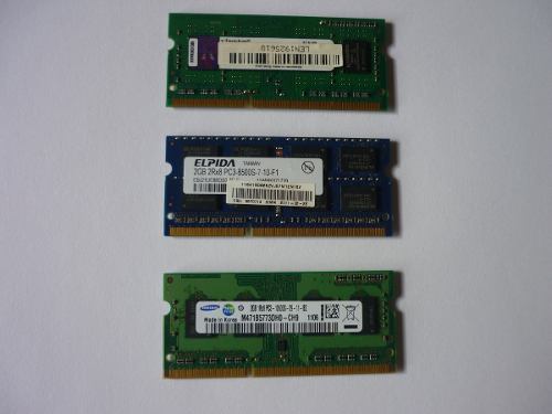 03 Memorias Ram 2gb Ddr3 Para Laptop S/. 35 Por Unidad
