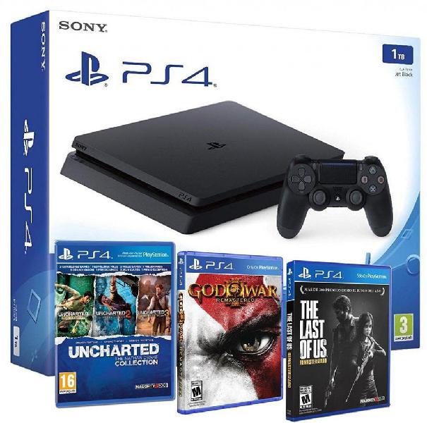 Sony PlayStation 4 1TB HDR Slim Pack Bundle Uncharted