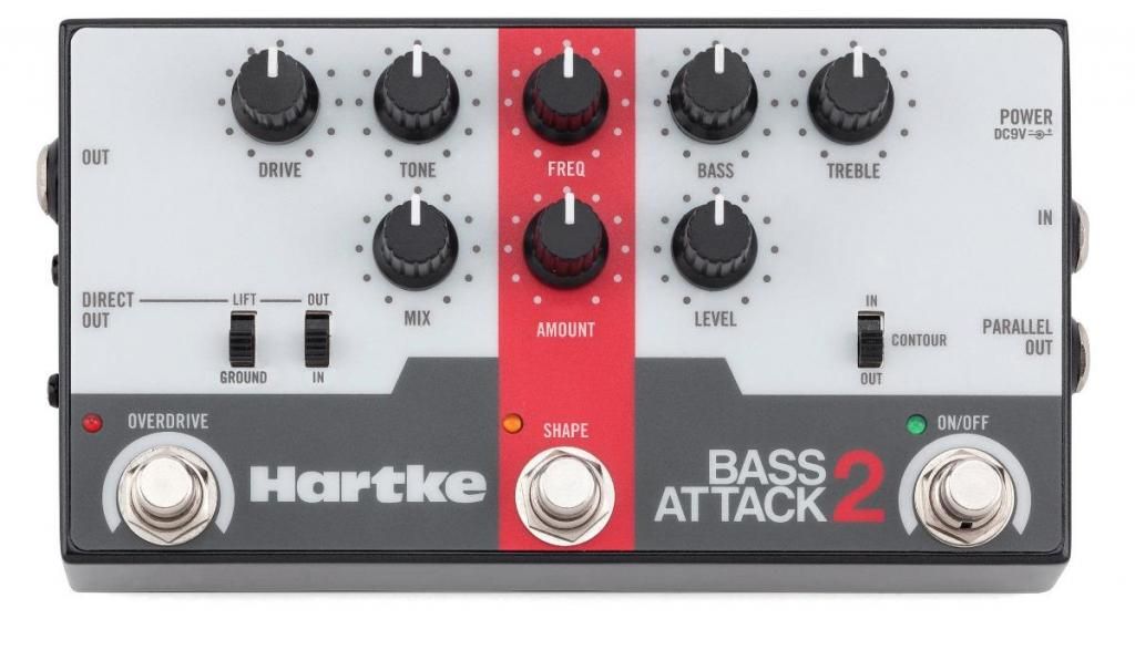 Preamplificador de Bajo Hartke Bass Attack 2 con overdrive