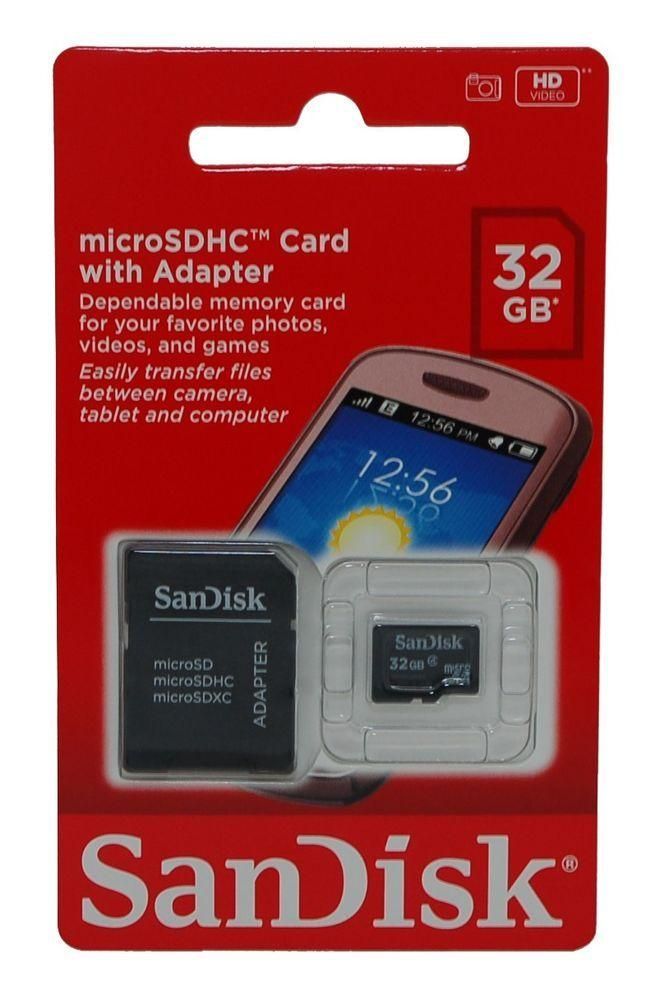 Memoria SanDisk SDHC 32 GB Clase 4 Camara Celulares