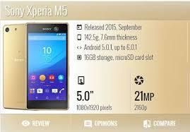 Smartphone Sony Xperia M5 Aqua, 5.0 Touch x, Androi