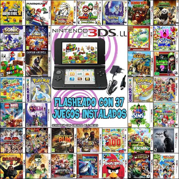 Nintendo 3DS con 37 juegos instalados