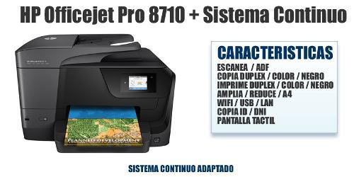 Impresora Hp Officejet Pro 8710 + Sistema Continuo